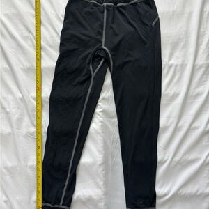 REI Black Kids Leggings with Contrast Gray Stitching